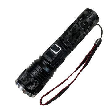 Torche LED blanche à haute puissance 20W: gamme ultra-longue, rechargeable avec une batterie 26650 et une lumière flash zoom USB