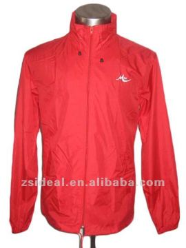 100%polyester PVC waterproof/windproof man rain coat Jacket/Windbreaker with fold hoodie