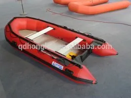 made in China 3.6m red color inflatable Aluminum floor boat with CE certification