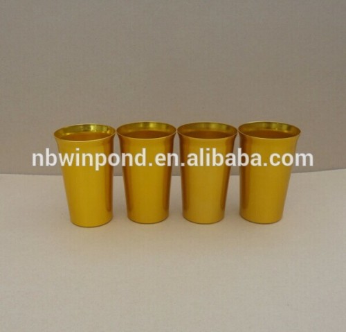 anodized aluminium cup golden beer mug