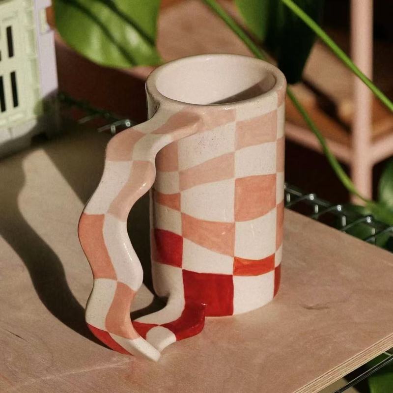 Creative Grid Pattern Mug - Fun and Quirky Coffee Cup
