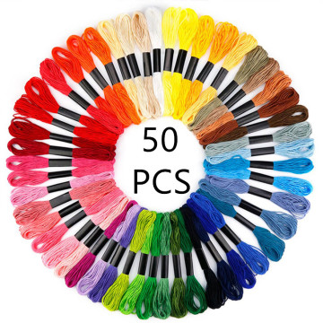 50 pcs Random Color embroidery Thread DIY Silk Line Branch Threads Similar Thread Floss Skein Cross Stitch Thread