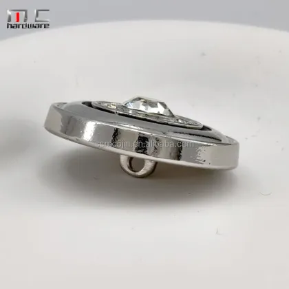 Exquisite Black Alloy Buttons with Diamond Inlays for Women's Clothing