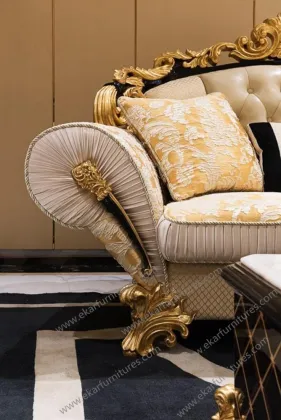 Upholstered Luxury People Lounger Set Fabric Sofa