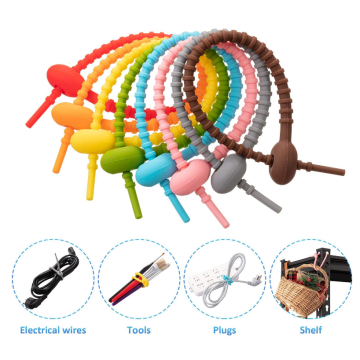 All-Purpose Colorful Silicone Cable Bag Ties