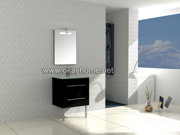 High Gloss Black Bathroom Cabinet