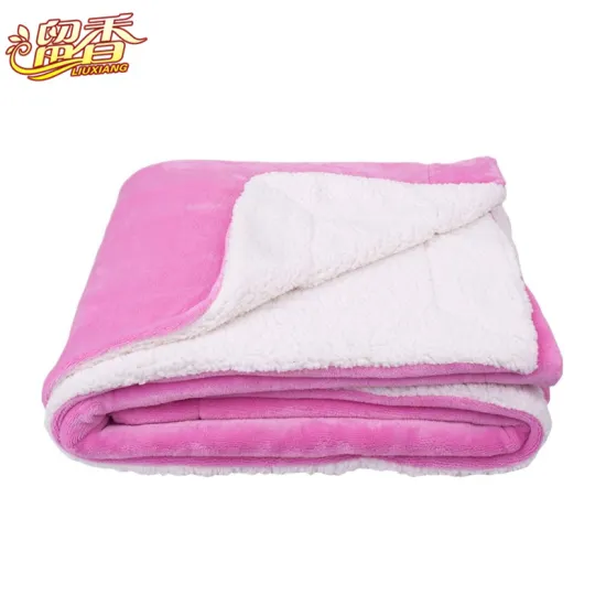 New design portable custom logo fashion sherpa flannel fleece throw blanket