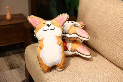 OEM Printed Plush Corgi Stuffed Toy
