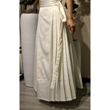 falda maxi plisada blanca