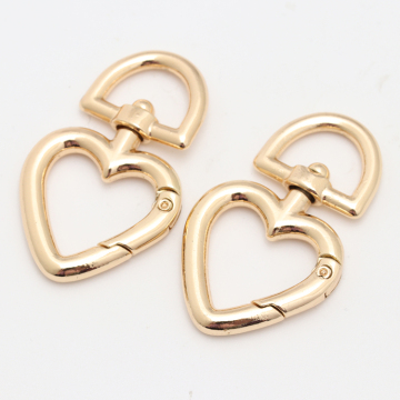 Custom Metal Love Spring O Ring Belt Buckle for Ladies - Heart Shape Keychain with Logo Clip