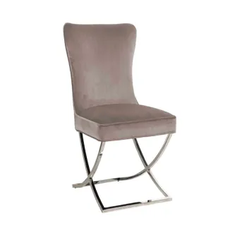 x leg stainless steel gold or silver Brown color high quality velvet seat stock chair