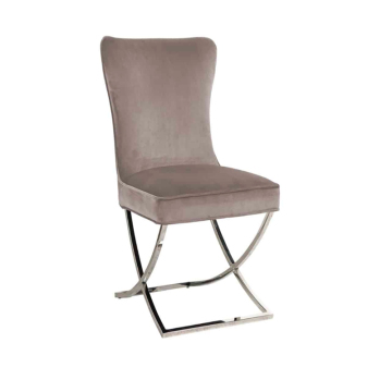x leg stainless steel gold or silver Brown color high quality velvet seat stock chair