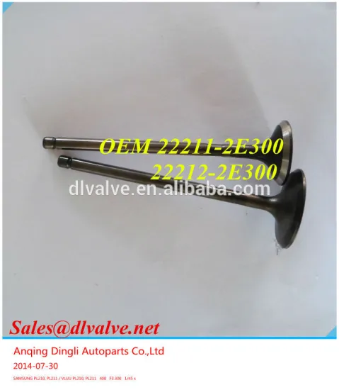 ENGINE VALVE FOR K5, YF MPI PARTS NO.22211-2E300 22212-2E300