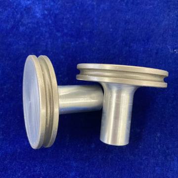 10mm Shank Electroplated Diamond Grinding Head Grooved Outer Surface, Aluminum Body, for Zirconia Ceramic Radius Grinding