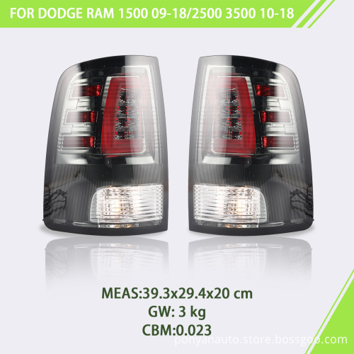 Diamond Quality Custom Tail Light for Dodge Ram 1500 & 2500 (2009-2018) - Clear+Smoke Lens