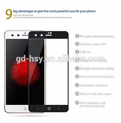HUYSHE Wholesale Mobile Phone Accessory 9h Hardness 3d full cover Tempered Glass Screen Protector For ZTE Nubia Z11 mini