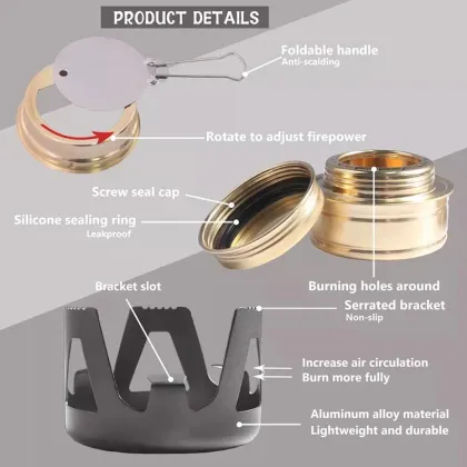 Ultralight Brass Alcohol Stove for Camping and Hiking