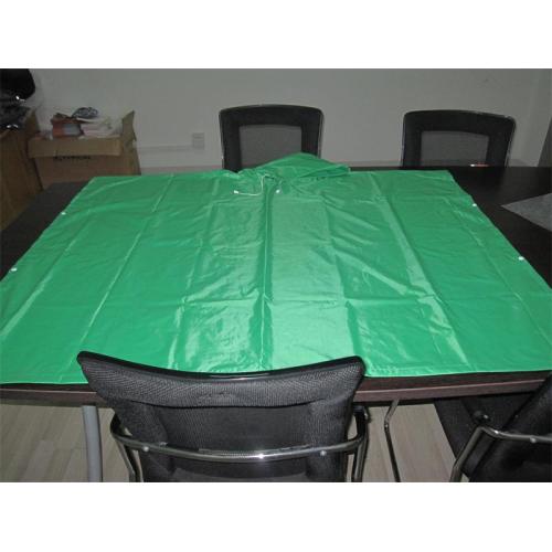 weißer PVC-Kinderregenponcho mit Regenmütze