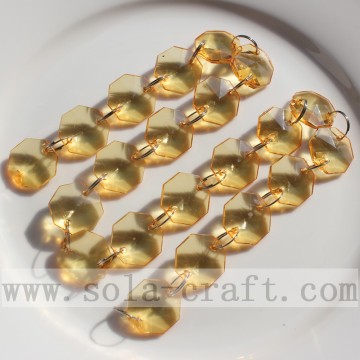 Catene di perline ottagonali in acrilico color ambra per decorazioni natalizie