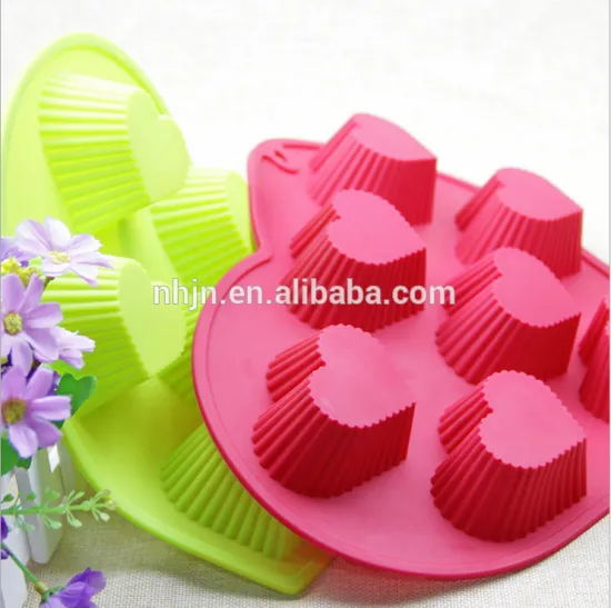 DIY Heart Shape Silicone Cake Mould Muffin Cupcake Kitchen Baking
