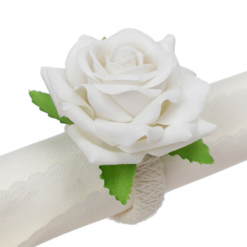 Romantico decorazione da tavolo di San Valentino: Fucice Roses Blukin Anelli - Anelli di stoffa di cotone Rattan all'ingrosso