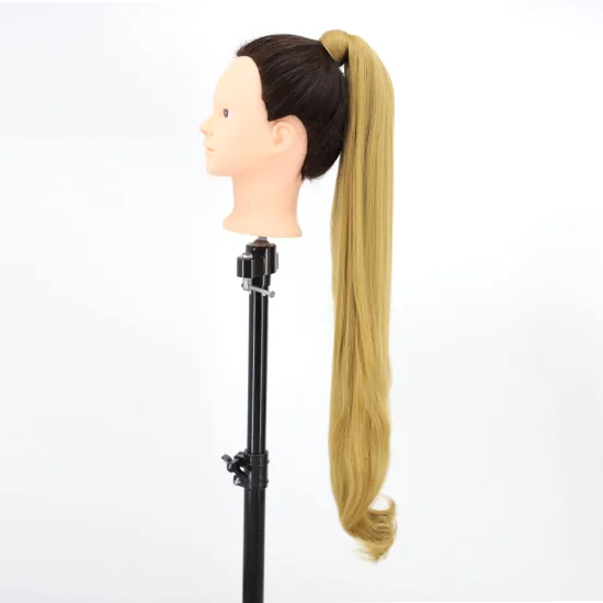 Aisi Hair Vendor Long Straight Curly Wave End Magic Paste Blonde Ponytail Hair Drawstring Synthetic Ponytail Hair Extension