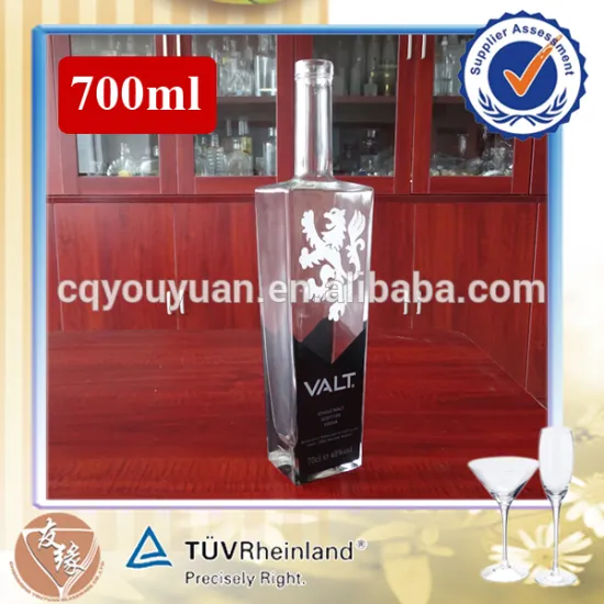 custom design beautiful vodka 700ml bottle cork top