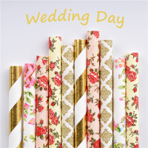 125 pcs Mixed Paper Drinking Straws Party Wedding Decoration Baby Shower Kids Birthday Party Supplies favors valentine decor