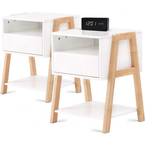 Nightstand Bedside Table Nightstands Bedroom Set of 2 with Drawer Supplier