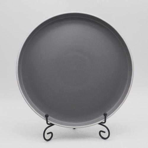Ensemble de dîner en céramique Glaze Collate, ensembles de vaisselle de pierre de pierre, ensemble de vaisselle gris
