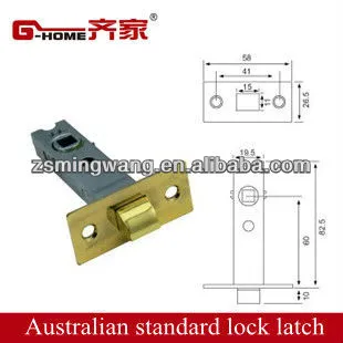 Australian standard mortise lock latch 60mm backset