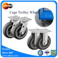 200 kg ความจุ 6 นิ้ว PU Cage Trolley Wheels