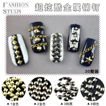 fashion Nail Art Decoration Stickers Metallic Stud square Rivets