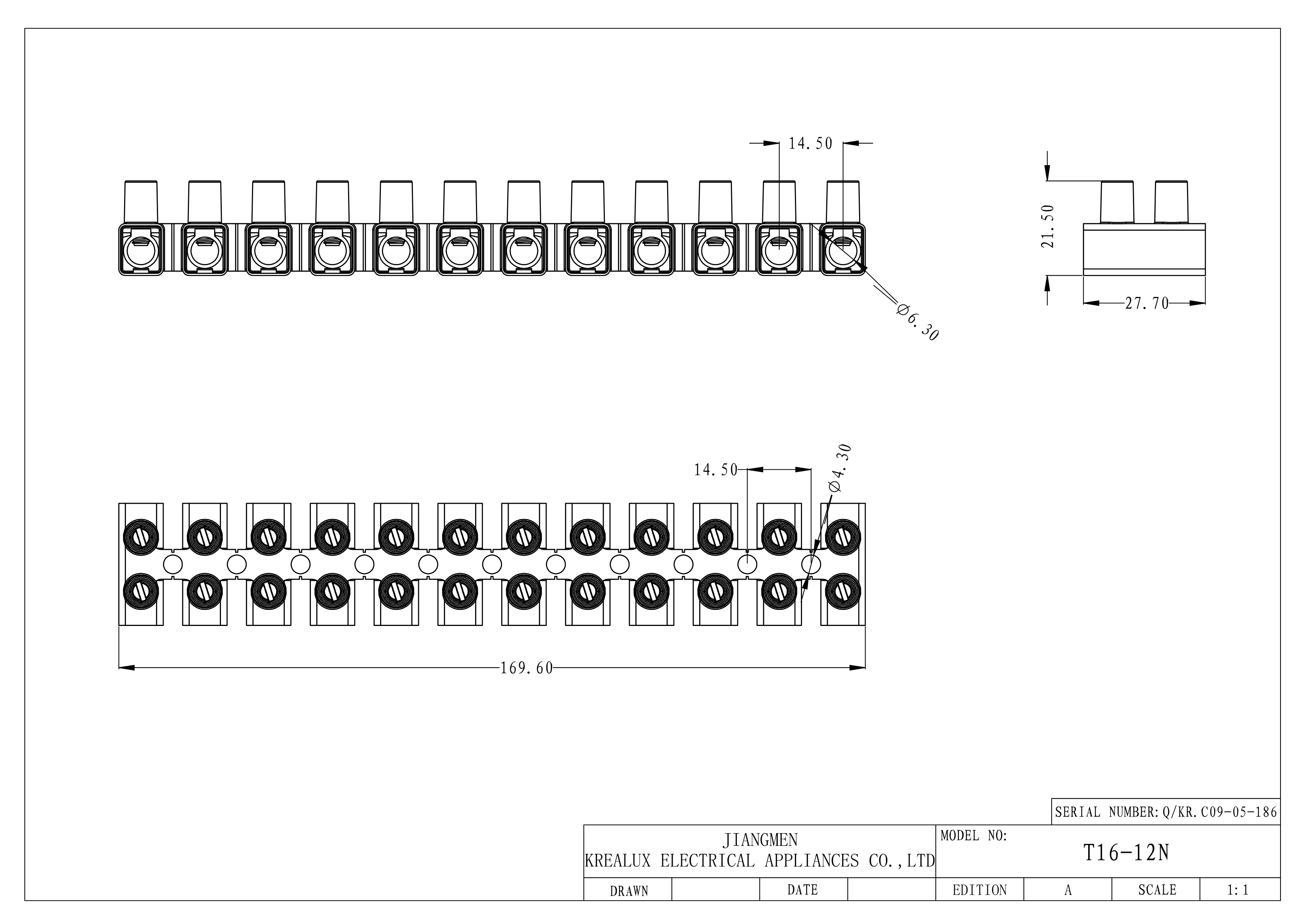 Beleks 750V T16 Series Terminal Blocks