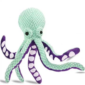 Green octopus stuffed toy pet teething toy