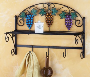 Vineyard Hanging Kitchen Wall Iron Shelf
