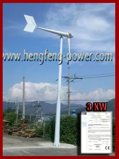 IEC 6140-2 Compliant 3000W wind generator with free stand tower 9m