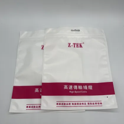 Custom Design Plastic laminated USB cable packaging bag for phone charger packaging