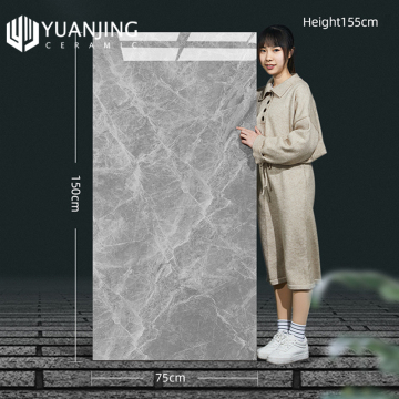 750x1500mm 광택 회색 흰색 대리석 마감 바닥재 : 세련된 도자기 세라믹 타일로 거실 향상