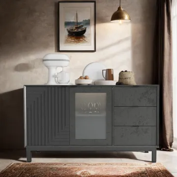 Modern TV Stand Entertainment Center with Large Storage Console Table Media Cabinet for Living Room