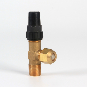 Yellow and Black Brass Right Angle Air-Actuated Quick-Closing Valve