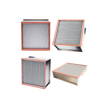 High Temperature Resistant Stainless Steel Frame HEPA Air Filter with Glass Fiber and Aluminum Spacer (H13/H14)