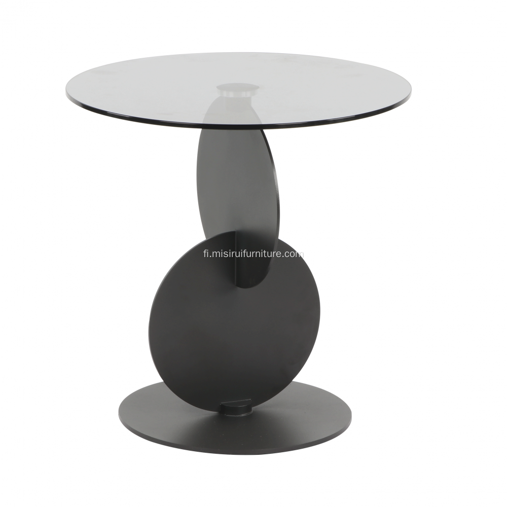 Olohuoneen läpinäkyvä minimalistinen lasipöytä sohvapöytä