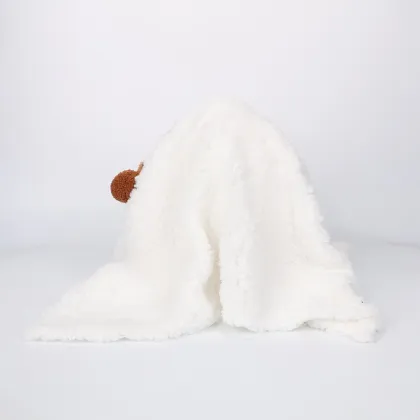 30cm White Cotton Ghost Pumpkin Plush Pillow - Halloween Ghost Toy and Decorative Doll