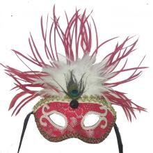 Beau masque de plume rouge pour la fête