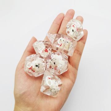 BESCON Übergroße Dnd Helkitty Würfel Set, Riesige 7 stücke Katze Translucent Polyhedrale D &amp; D Würfel Set, Große Dungeons und Drachen Würfel