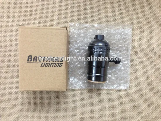 Black edison style bulb light holder knob switch aluminum vintage retero lamp holder