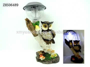 2016 The polyresin owl decoration with solar light