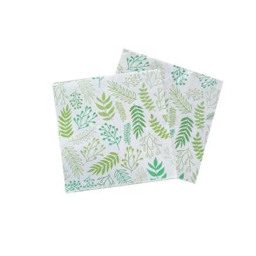 Green Leaves Design Cocktail Paper Napkin