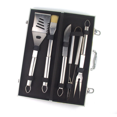 4pc BBQ set in aluminum box